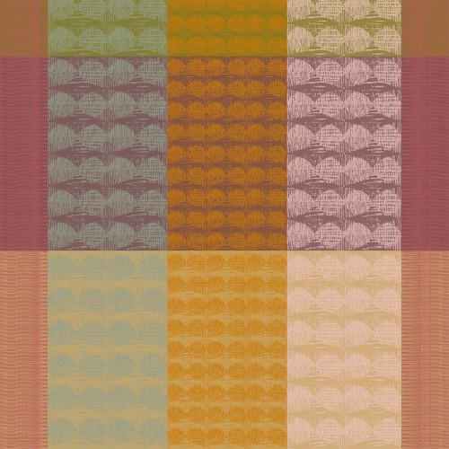 Serviettes de table coton jacquard Mille Halos Prunus, Garnier-Thiébaut