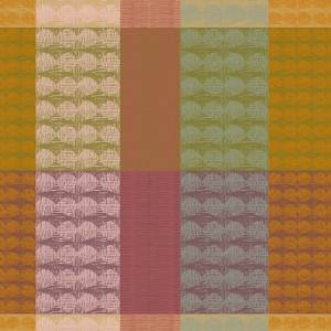 Serviettes de table coton jacquard Mille Halos Prunus, Garnier-Thiébaut 2