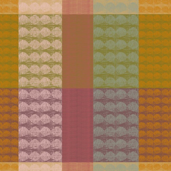 Serviettes de table coton jacquard Mille Halos Prunus, Garnier-Thiébaut