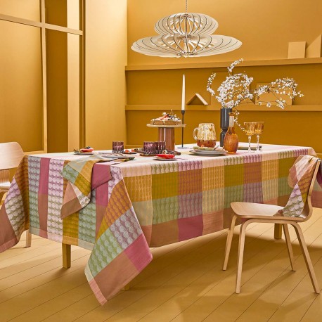 Nappe coton jacquard Mille Halos Prunus, Garnier-Thiébaut