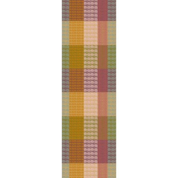 Chemin de table coton jacquard Mille Halos Prunus, Garnier-Thiébaut