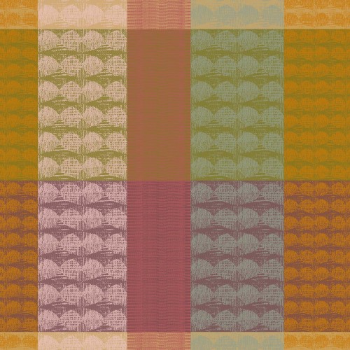 Serviettes de table coton jacquard Mille Halos Prunus, Garnier-Thiébaut
