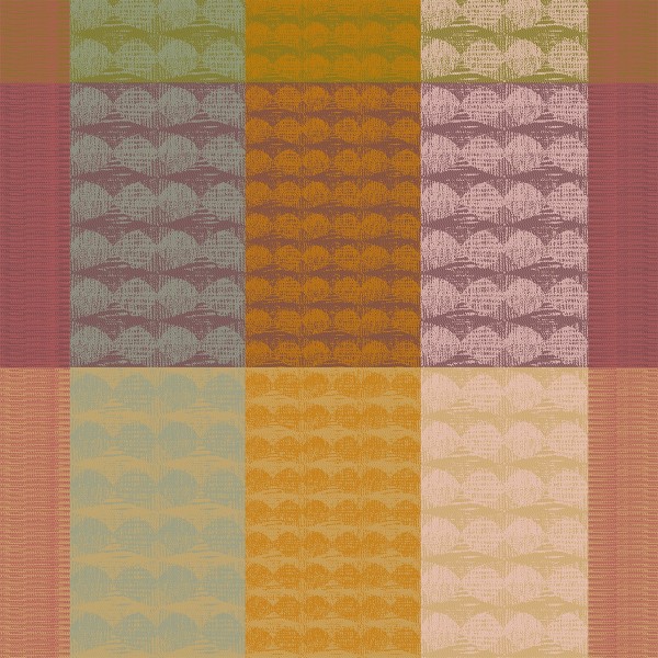Serviettes de table coton jacquard Mille Halos Prunus, Garnier-Thiébaut