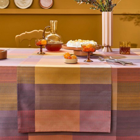 Chemin de table coton jacquard Mille Ecossais Velvet, Garnier-Thiébaut