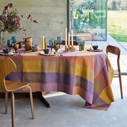 Tissu nappes sur mesure coton jacquard Mille Ecossais Velvet en 160cm, Garnier-Thiébaut
