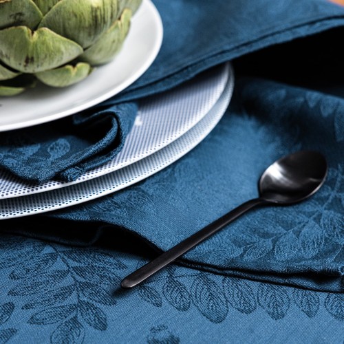 Nappe jacquard coton Végétal Mood Myrtille, Le Jacquard Français