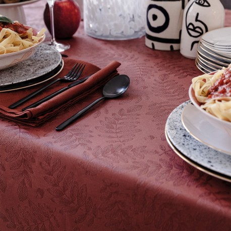 Nappe jacquard coton Végétal Mood Goji, Le Jacquard Français