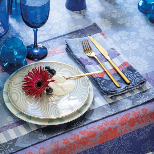 Tissu enduit Gipsy Azur, laize 180cm, Le Jacquard Français