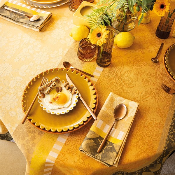 Petit Carré déco jacquard coton Gipsy Désert, Le Jacquard Français