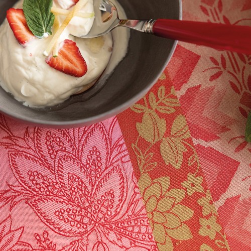 Tissu enduit Gipsy Rubis, laize 180cm, Le Jacquard Français