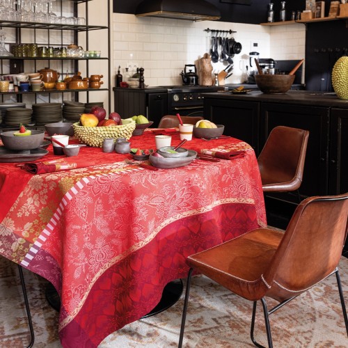 Tissu enduit Gipsy Rubis, laize 180cm, Le Jacquard Français