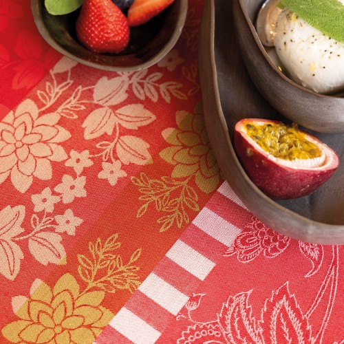 Tissu enduit Gipsy Rubis, laize 180cm, Le Jacquard Français