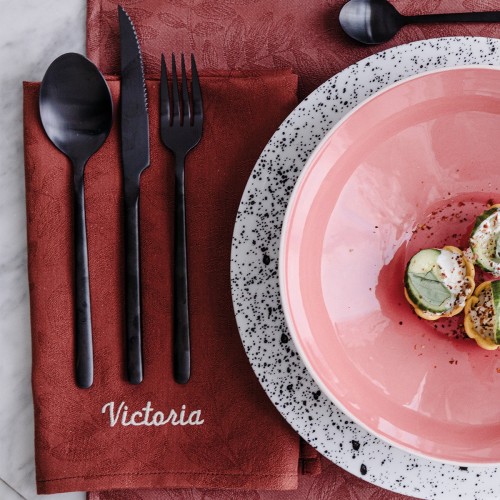 Serviettes de table Végétal Mood Goji, Le Jacquard Français