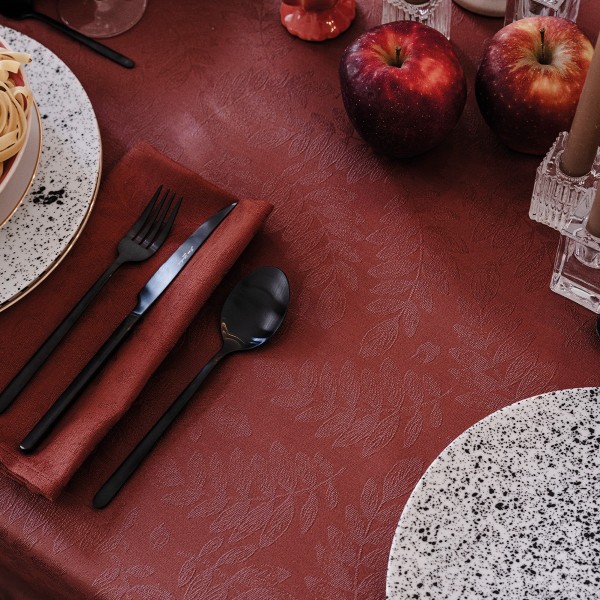 Serviettes de table jacquard coton Végétal Mood Goji Le Jacquard Français