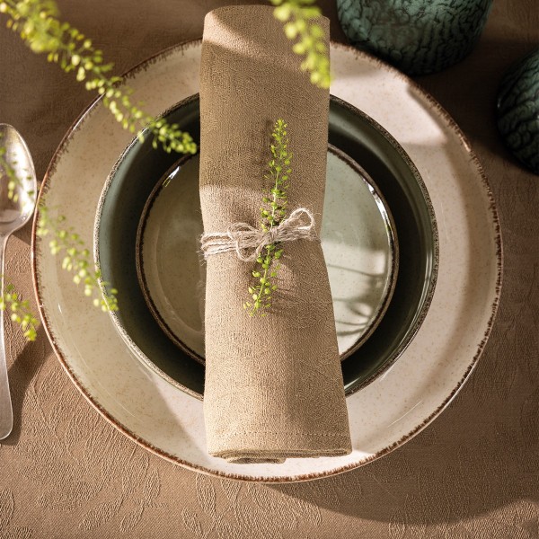 Serviettes de table jacquard coton Végétal Mood Avocat, Le Jacquard Français 