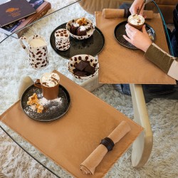 Serviettes de table jacquard coton Végétal Mood Bolet, Le Jacquard Français (par 4)