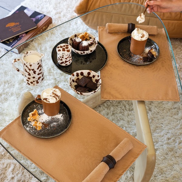 sets de table jacquard coton Végétal Mood Bolet Le Jacquard Français