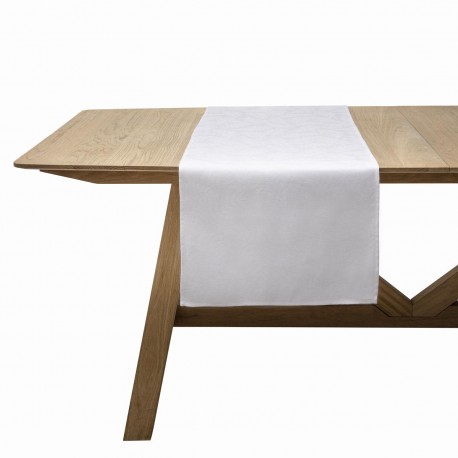 Chemin de table jacquard coton Végétal Mood Myrtille Le Jacquard Français
