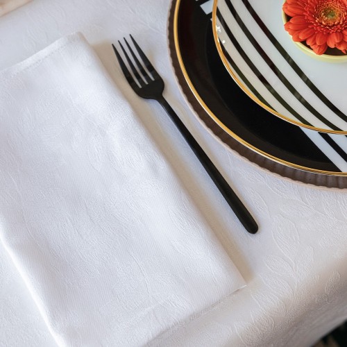Serviettes de table Végétal Mood Blanc, Le Jacquard Français