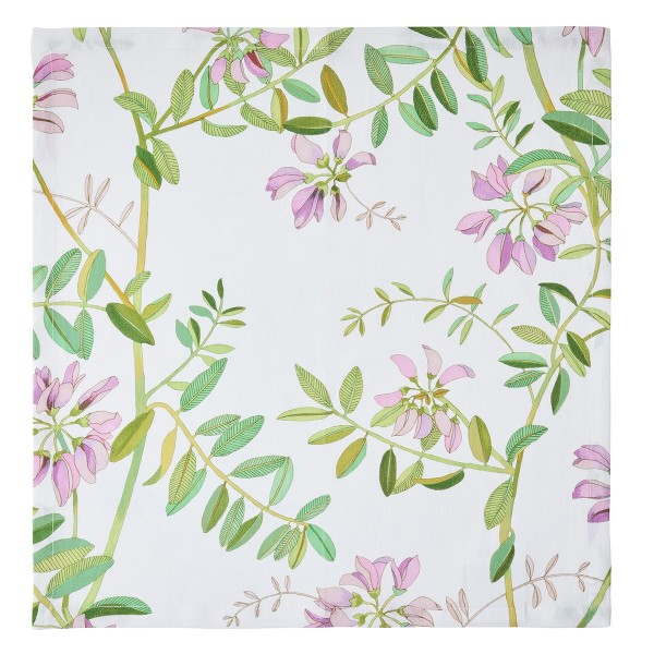 Serviettes de table imprimé coton/lin Pois de senteur Floral, Le Jacquard Français