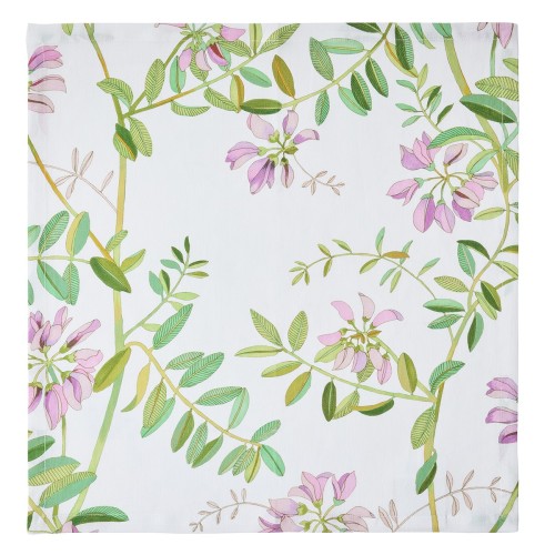 Serviettes de table imprimé coton/lin Pois de senteur Floral, Le Jacquard Français