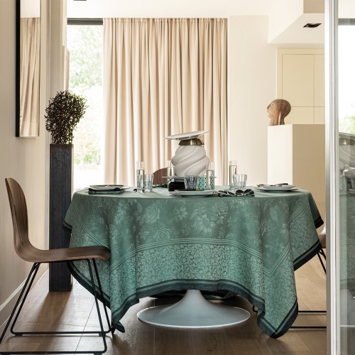 Nappe pur lin Romance Tendresse, Le Jacquard Français 