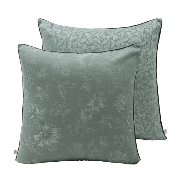 Housses de coussin coton et lin Romance Tendresse 50x50cm, Le Jacquard Français