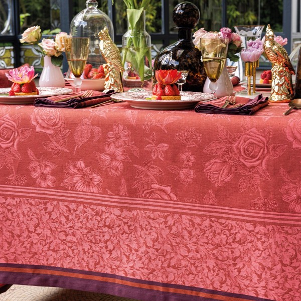 Nappe pur lin Romance Passion, Le Jacquard Français