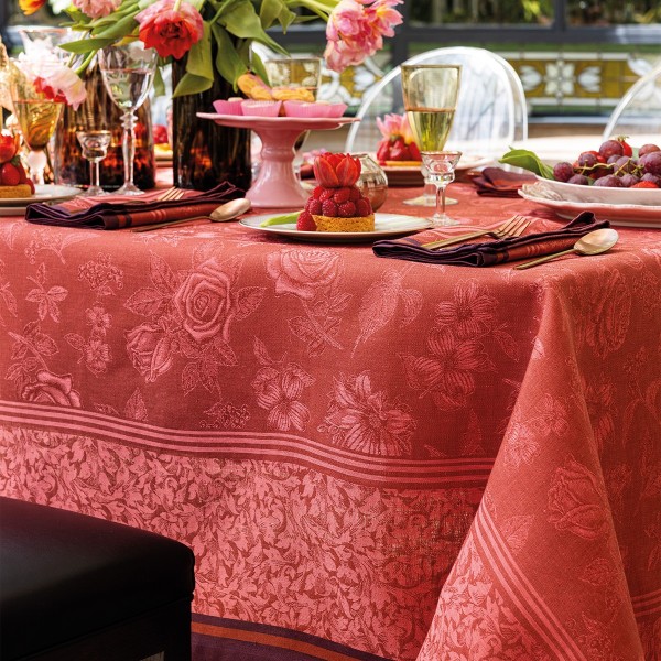 Nappe pur lin Romance Passion, Le Jacquard Français