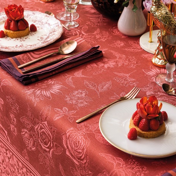 Nappe pur lin Romance Passion, Le Jacquard Français