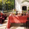 Petit Carré déco jacquard pur lin Romance Passion, Le Jacquard Français