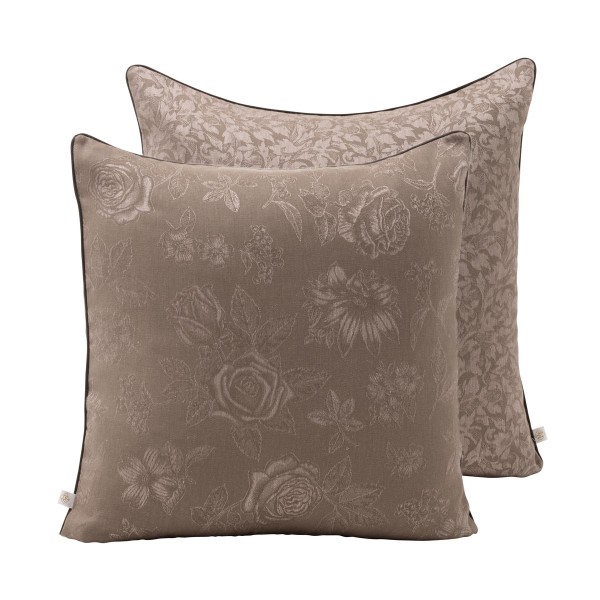 Housses de coussin coton et lin Romance Charme 50x50cm, Le Jacquard Français