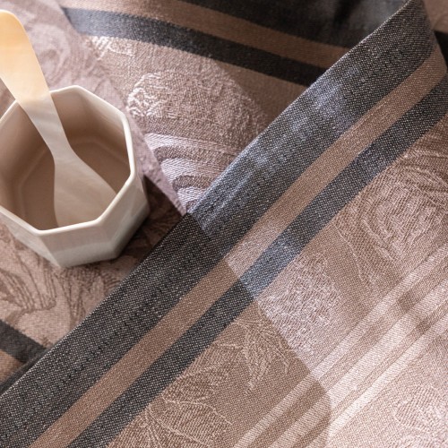 Petit Carré déco jacquard pur lin Romance Charme, Le Jacquard Français