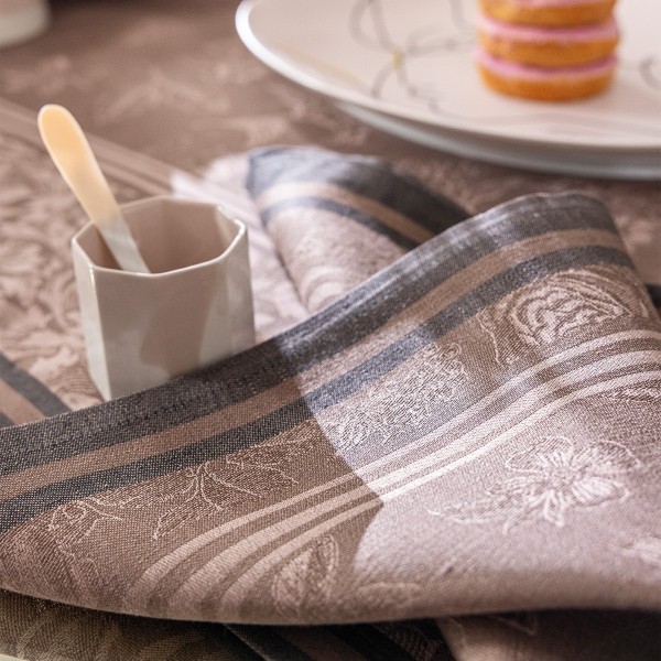 Serviettes de table jacquard pur lin Romance Charme, Le Jacquard Français