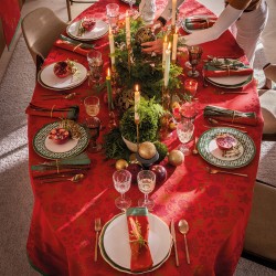 Nappe de Noël coton Féerie Sucre d'orge, Le Jacquard Français