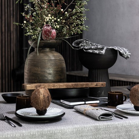 Nappe coton Empreintes Charbon, Le Jacquard Français