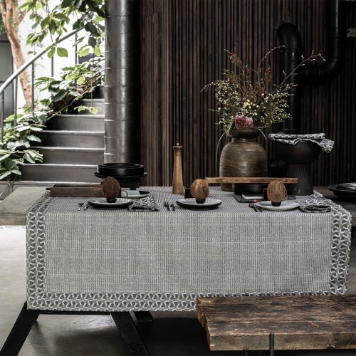 Nappe coton Empreintes Charbon, Le Jacquard Français
