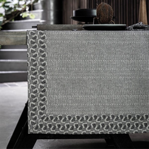 Nappe coton Empreintes Charbon, Le Jacquard Français