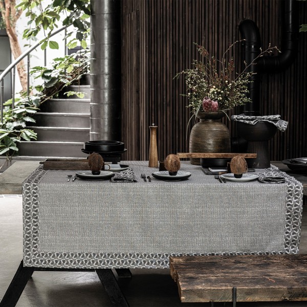 Nappe Empreintes Charbon, Le Jacquard Français