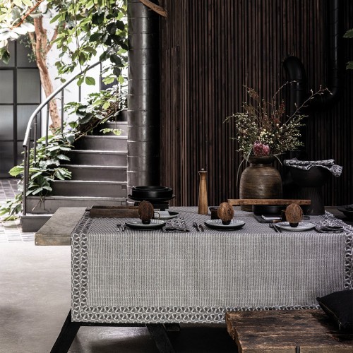 Nappe Empreintes Charbon, Le Jacquard Français