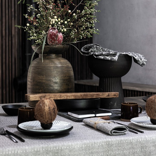 Nappe Empreintes Charbon, Le Jacquard Français