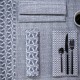 Serviettes de table coton Empreintes Pois Cobalt, Le Jacquard Français