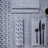 Serviettes de table coton Empreintes Pois Cobalt, Le Jacquard Français (par 4)