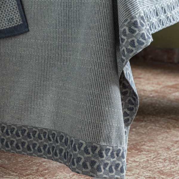 Nappe coton Empreintes Cobalt, Le Jacquard Français 