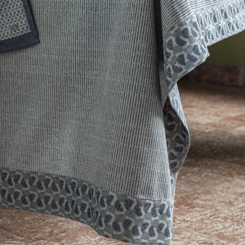 Nappe coton Empreintes Cobalt, Le Jacquard Français 