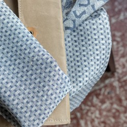 Serviettes de table coton Empreintes Tissage Cobalt, Le Jacquard Français 