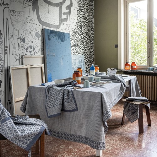 Nappe Empreintes Cobalt, Le Jacquard Français 
