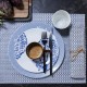 Sets de table enduits Empreintes Tissage Cobalt, Le Jacquard Français 