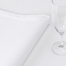 Nappes sur mesure en coton Offre White Natté laize 270cm, Le Jacquard Français