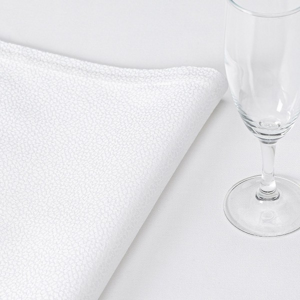 Serviettes de table coton blanc Offre White Galuchat, Le Jacquard Français